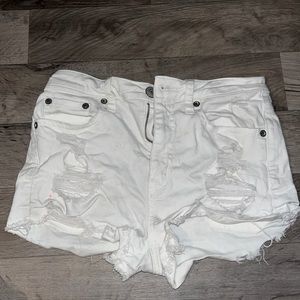 White high rise shorts